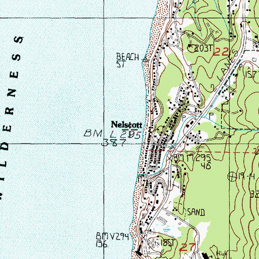 Topographic Map of Nelscott, OR