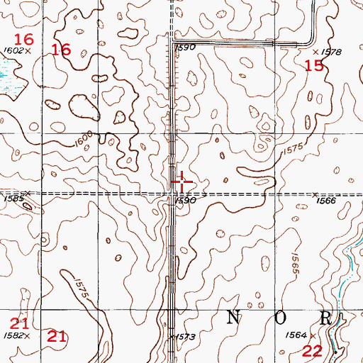 Topographic Map of Township of North Viking, ND