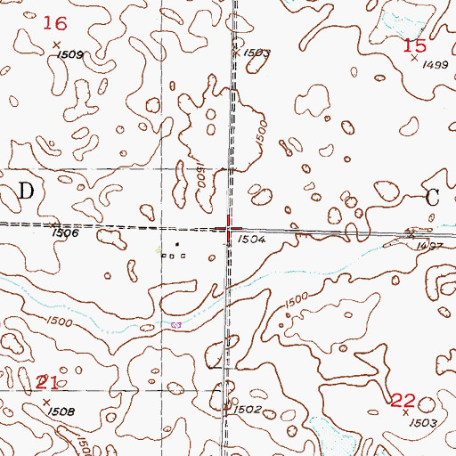 Topographic Map of Township of Chatfield, ND