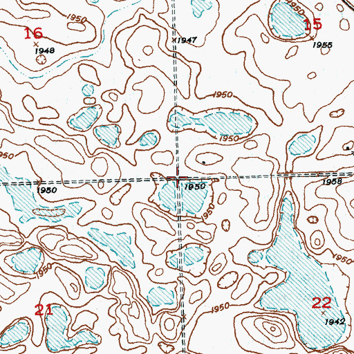 Topographic Map of Township of Carter, ND