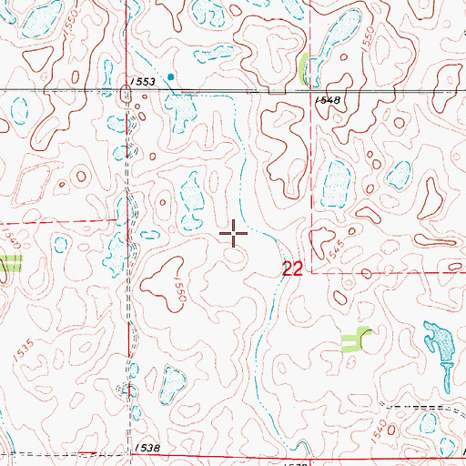 Topographic Map of Township of Seivert, ND