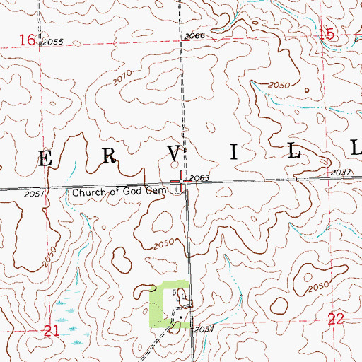 Topographic Map of Township of Cremerville, ND
