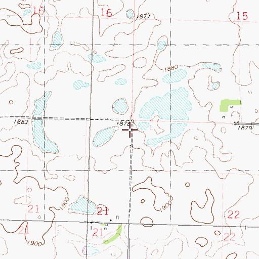 Topographic Map of Township of Malcolm, ND