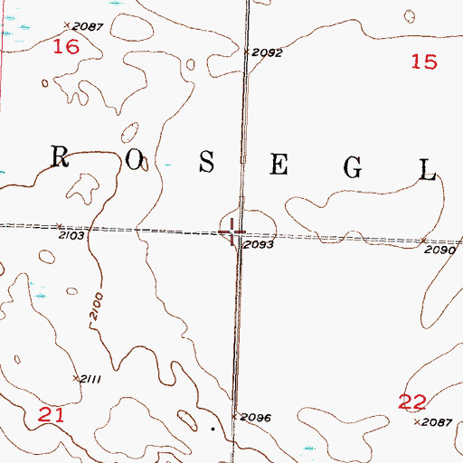 Topographic Map of Township of Roseglen, ND