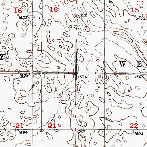 Topographic Map of Township of West Norway, ND
