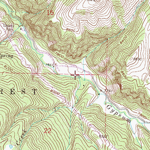 Topographic Map of Cherry Creek, CO