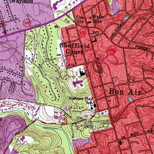 Topographic Map of Bon Air Elementary School, VA