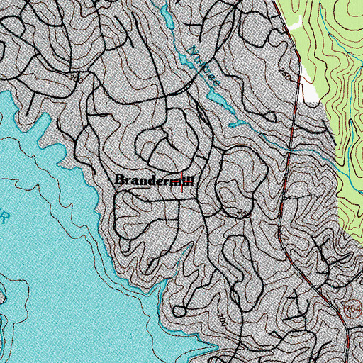 Topographic Map of Brandermill, VA