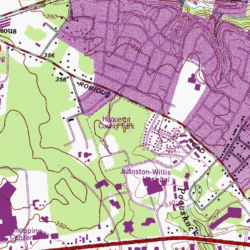 Topographic Map of Huguenot Park, VA