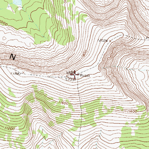 Topographic Map of Red Table Mountain, CO