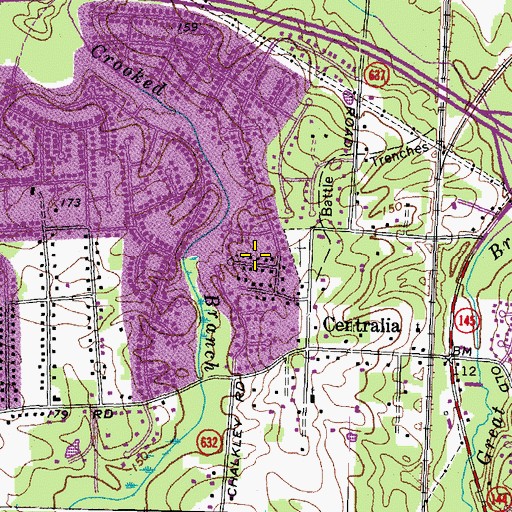 Topographic Map of Brittonwood, VA