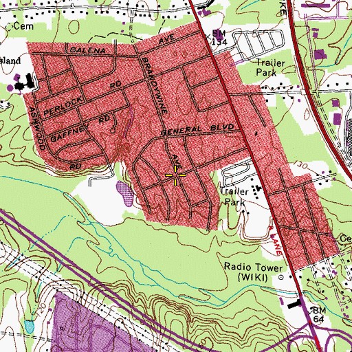 Topographic Map of Central Park, VA