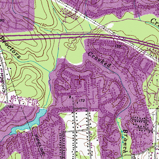 Topographic Map of Chesswood, VA