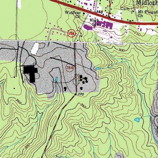 Topographic Map of J B Watkins Elementary School, VA