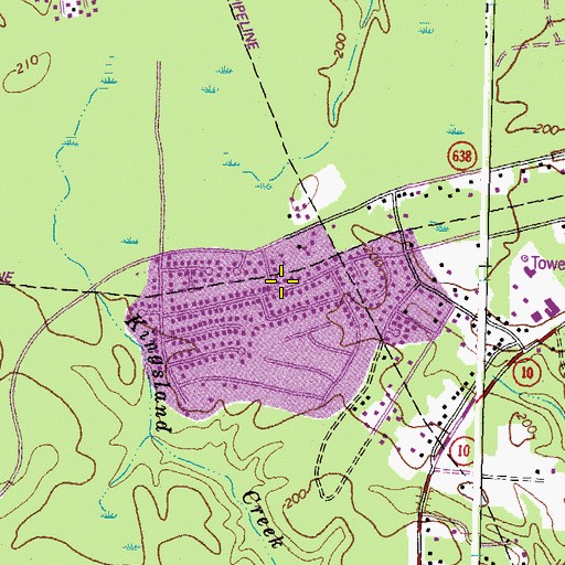 Topographic Map of Kings Forest, VA