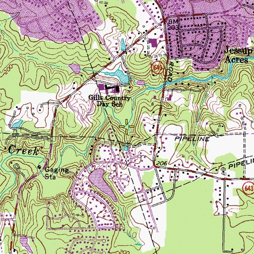 Topographic Map of Murchies Mill (historical), VA