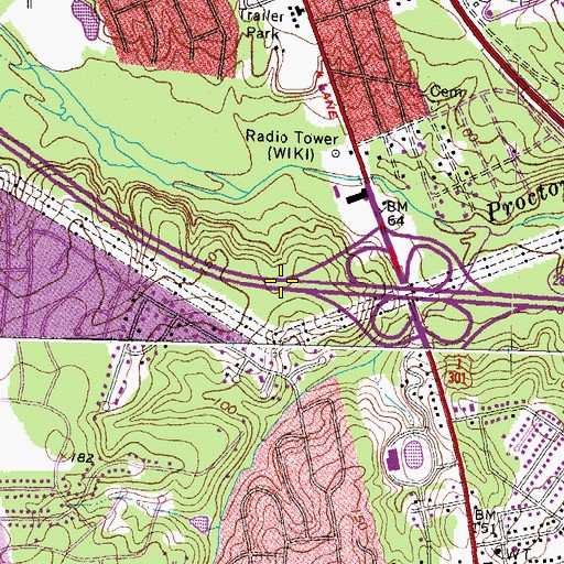 Topographic Map of Old Lane Cemetery, VA