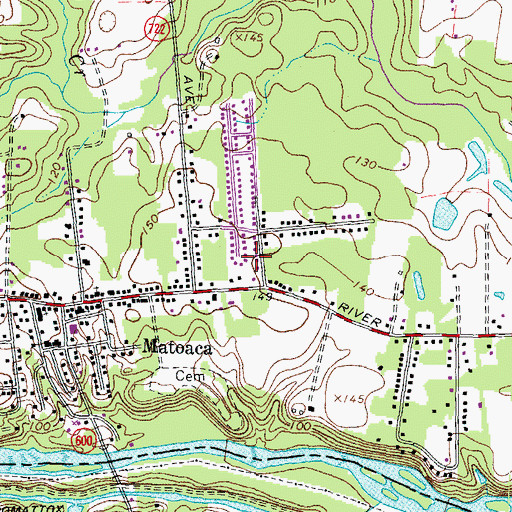 Topographic Map of Beechnut Acres, VA