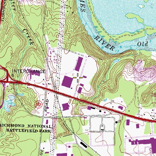 Topographic Map of Bermuda Park Industrial Park, VA
