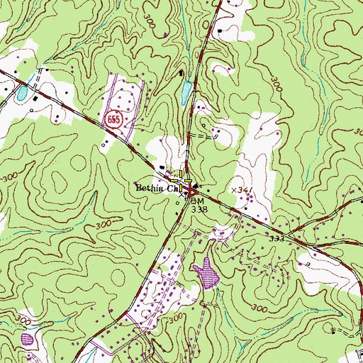 Topographic Map of Bethia Cemetery, VA