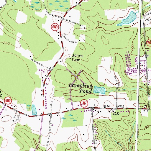 Topographic Map of Beverly Acres, VA