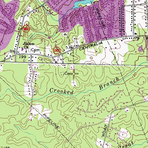 Topographic Map of Centralia School (historical), VA
