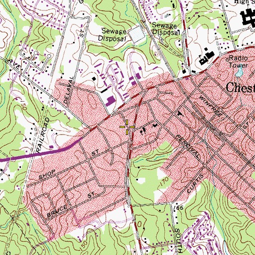 Topographic Map of Chester Branch Chesterfield County Library, VA
