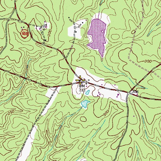 Topographic Map of Forkland Tavern (historical), VA