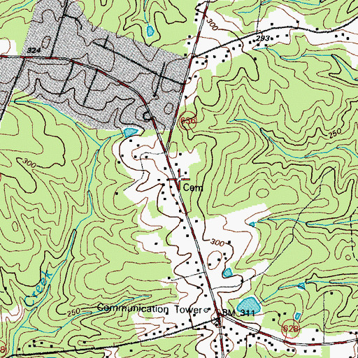 Topographic Map of Gill Grove Cemetery, VA