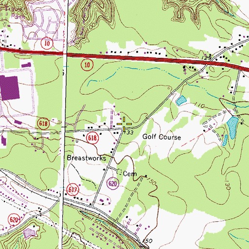 Topographic Map of Osbornes (historical), VA