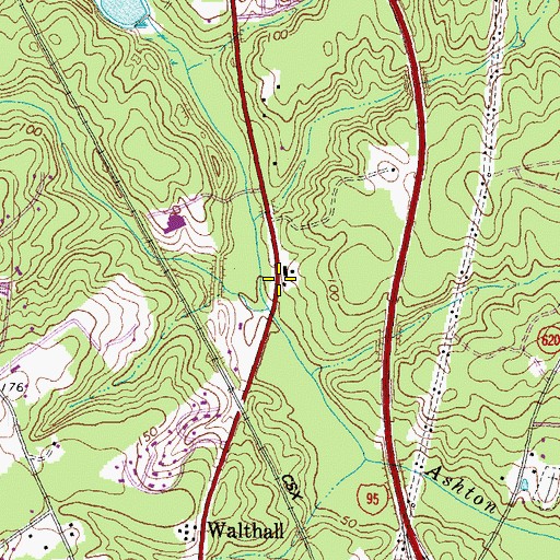 Topographic Map of Port Walthall School (historical), VA