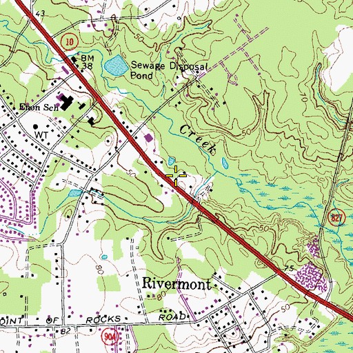 Topographic Map of Rivermont Church of Christ, VA