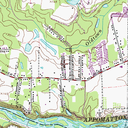 Topographic Map of Robertson Place, VA