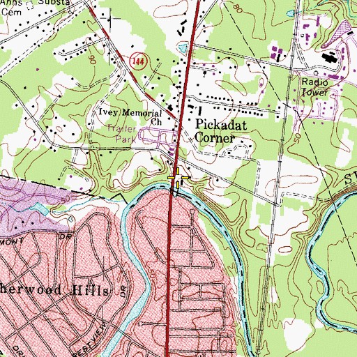 Topographic Map of Swift Creek Mill, VA