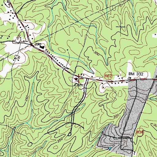 Topographic Map of Union Branch Cemetery, VA