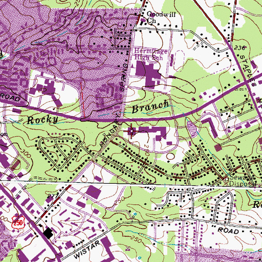 Topographic Map of Henrico County Jail, VA