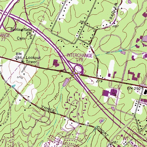 Topographic Map of Interchange 178, VA