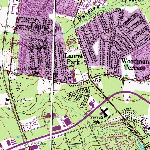 Topographic Map of Laurel Park Shopping Center, VA