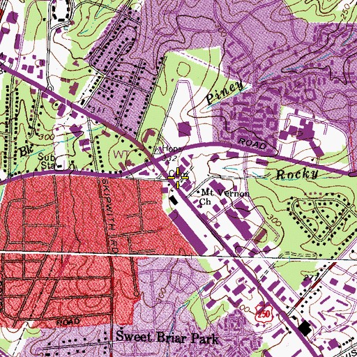 Topographic Map of Mount Vernon Cemetery, VA