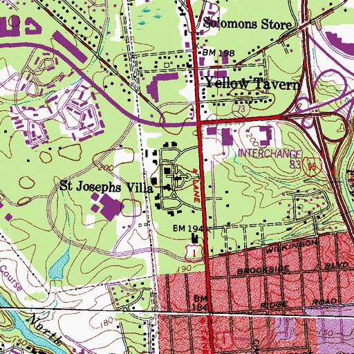 Topographic Map of Saint Josephs Catholic Church, VA