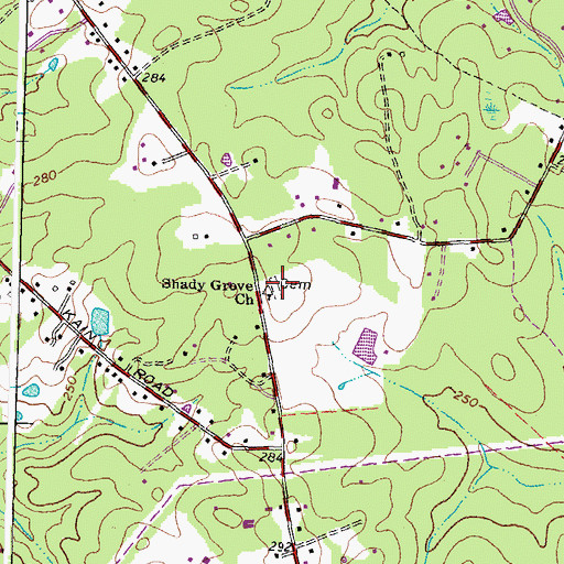 Topographic Map of Shady Grove Cemetery, VA