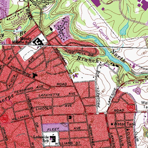 Topographic Map of Christ Lutheran Church, VA