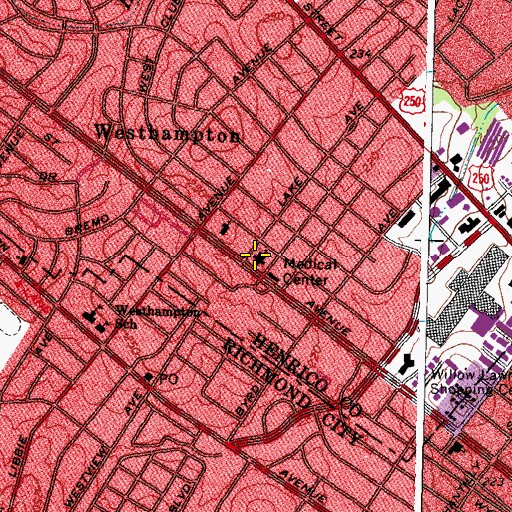 Topographic Map of Holy Comforter Episcopal Church, VA