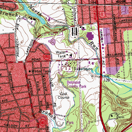 Topographic Map of Belmont Park, VA