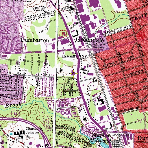 Topographic Map of Dumbarton Branch Henrico County Public Library, VA