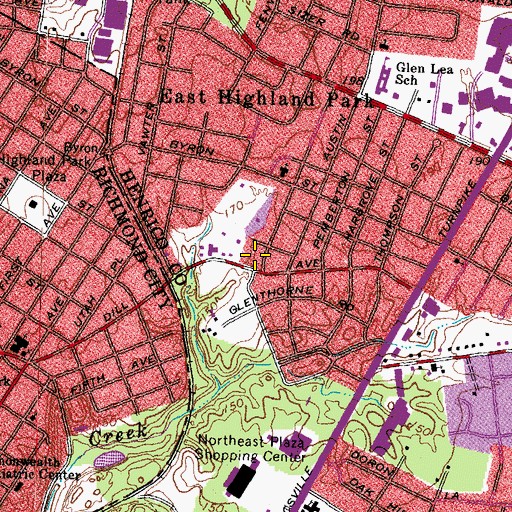 Topographic Map of First Union Baptist Church, VA