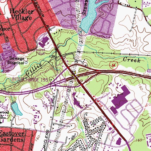 Topographic Map of Interchange 195, VA