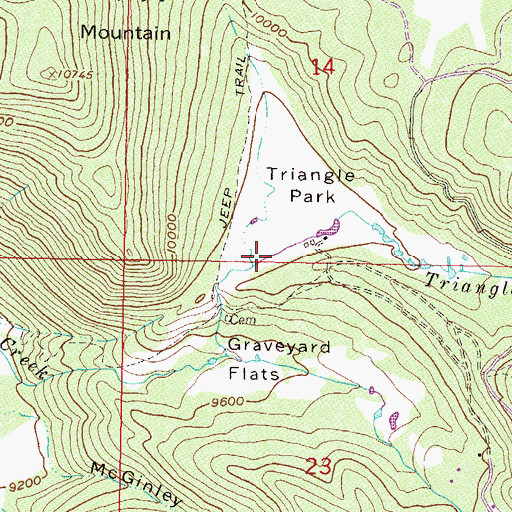 Topographic Map of Triangle Reservoir, CO