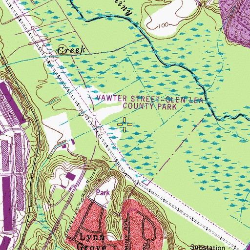 Topographic Map of Vawter Street Park, VA