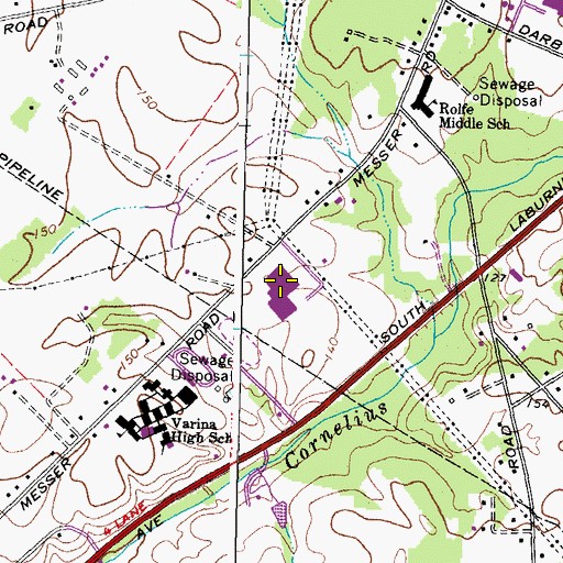 Topographic Map of Baker Elementary School, VA